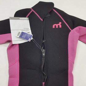 تصویر (وتسوت) لباس غواصی و ورزش های آبی ۳ میل Mistral مشکی و صورتی نیم تنه زنانه Neoprene wetsuit