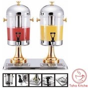 تصویر دیسپنسر شربت دو مخزن پایه طلایی 