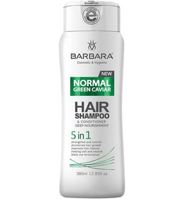 تصویر شامپو مخصوص موهای معمولی 5 در 1 مدل خاویار سبز 380میل باربارا Barbara Normal Green Caviar Hair Shampoo 380ml