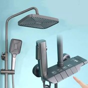 تصویر دوش حمام پیانویی دودی برنجی ضدزنگ 