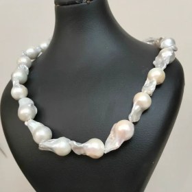 تصویر ریسه مروارید پرورشی باروک مدل اشک کد mv10 