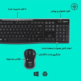 تصویر کیبورد و ماوس بی‌سیم لاجیتک مدل MK270 