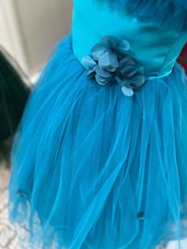 تصویر لباس عروس بچگانه رنگ سبز درباری دامن پف - سايز Dress