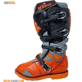 تصویر بوت موتور سواری لولا دار تایگر مدل MX1pro رنگ نارنجی Motocross MX1pro Hinged Orange Tiger Boots