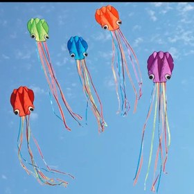 تصویر بادبادک پاورکایت طرح اختاپوس به همراه نخ و قرقره 15 سانتی ساده و هرزگرد (پس کرایه) 