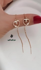 تصویر گوشواره بخیه مارک وای اس ایکس رنگ ثابت ضمانتی Heart stitch earrings