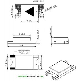 تصویر LED آبی SMD پکیج 1206 