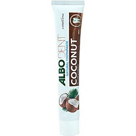 تصویر خمیر دندان ۵۰ گرمی آلبودنت با طعم نارگیل 50 grams of Albudent toothpaste with coconut flavor