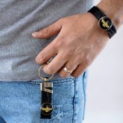 تصویر ست چرم کروکودیل روکش طلا طرح فروهر (دستبند چرم ، جاکلیدی ) LSG06 