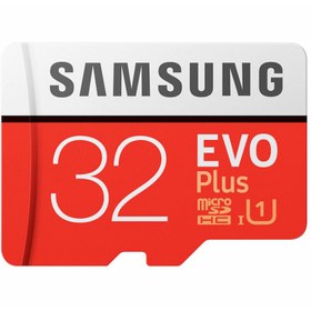 تصویر رم میکرو 32 گیگ سامسونگ Samsung Evo Plus U1 C10 95MB/s + خشاب Samsung Evo Plus SDHC UHS-I U1 95MB/s 32GB memory card