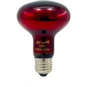 تصویر لامپ مادون قرمز 220 ولت 100 وات E27 نور Infrared lamp 220V 100W E27 light