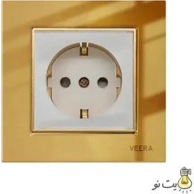 تصویر کلید و پریز ویرا مدل امگا طلا طلا سفید Veera Switch And Sockets Gold Gold White Omega