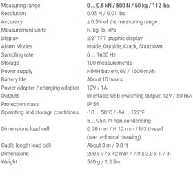 تصویر نیرو سنج PCE-DFG NF 0.5K 