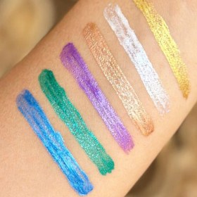 تصویر خط چشم مویی رنگی شاین دار - نقره ای 