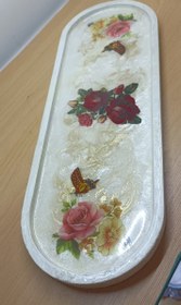 تصویر سینی بیضی چوب و رزین 69571 