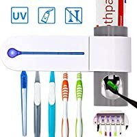 تصویر دارنده مسواک UV Sealive UV با عملکرد عقیم سازی ، دارنده خشک کن و خمیر دندان ، فن داخلی ، مسواک خانواده برای دوش حمام 5 قلم مو 