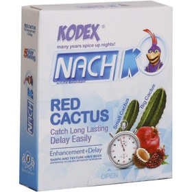 تصویر کاندوم کاکتوس قرمز با تاخیر طولانی ناچ کدکس 3 عددی Nachkodex Red Cactus Condoms 3 Pcs