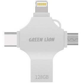 تصویر فلش مموری و او تی جی چند کاره گرین لاین GN4IN1USB128 ا Green Lion Flash Drive GN4IN1USB128 