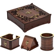 تصویر ست لوازم اداری رومیزی مدل راش مجموعه 4 عددی 