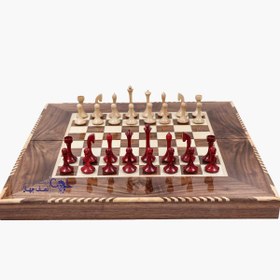 تصویر مهره شطرنج چوبی کلاسیک قرمز کد SC3 