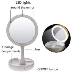 تصویر آینه آرایشی Foldaway مدل چراغ دار 