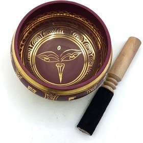 تصویر کاسه تبتی قرمز قطر 13cm 