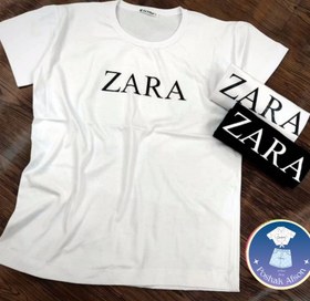 تصویر تیشرت زنانه برند Zara مدل یقه گرد رنگ سفید - سایز 