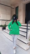 تصویر هودی بغل چاک دار اسپرت دخترانه رنگ سبز طرح مایا 