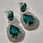 تصویر گوشواره کریستال سبز زمری 