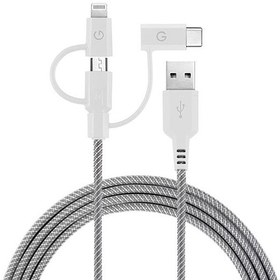تصویر کابل شارژ سه سر میکرو یو اس بی و لایتنینگ و تایپ سی انرژیا Energea Nylotough Cable 3 In 1 Micro USB And Lightning And Type-C 1.5M 