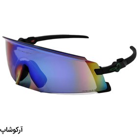 تصویر عینک ورزشی OAKLEY با فریم مشکی رنگ، عدسی آینه ای و چند رنگ مدل 009455 