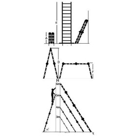 تصویر نردبان آلومینیومی هارمونی 4 تکه 20 پله 6 متری آلوم پارس 