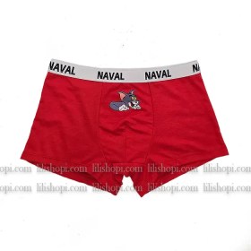 تصویر ست کاپلی زنانه و مردانه سه تیکه نخی طرح تام و جری 