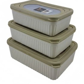 تصویر ظرف فریزری ماکروفری 3 تکه مستطیل کاپریس Caprice 3-piece rectangular microwave freezer container