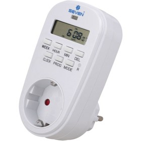 تصویر پریز تایمر دار دیجیتال هفتگی سون مدل SE DT1L Timer digital seven