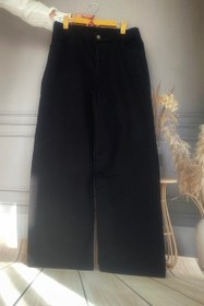 تصویر شلوار جین نیم‌بگ مشکی 