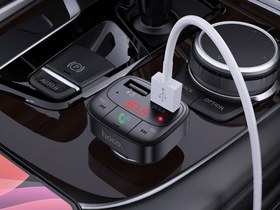 تصویر شارژر فندکی سریع با قابلیت پخش موسیقی و تماس هوکو Hoco E59 Car Charger FM Transmitter 