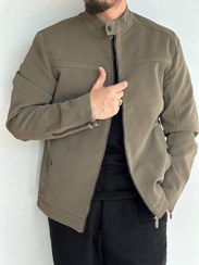 تصویر کاپشن چرم طرح دار خلبانی 