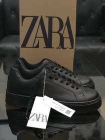 تصویر کفش ZARA ونس زارا مشکی یکدست ساده 