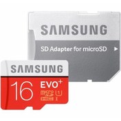 تصویر کارت حافظه microSDHC سامسونگ مدل EVO Plus کلاس 10 استاندارد UHS-I U1 سرعت 95 مگابایت بر ثانیه ظرفیت 16 گیگابایت Samsung microSDHC EVO Plus Class 10 UHS-I U1 Speed 95MB/s 16GB Memory Card