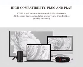 تصویر فلش مموری ای دیتا UV150 USB 3 ظرفیت 256 گیگابایت Adata UV150 USB 3 Flash Drive-256GB