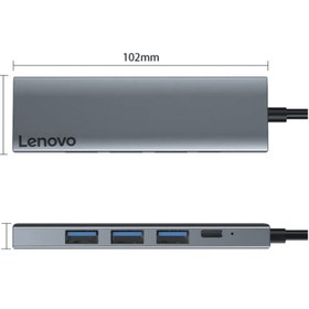 تصویر هاب USB-C اورجینال لنوو 5 در 1 مدل Lenovo Docking Station USB Type-C Hub with PD HDMI USB3.0 