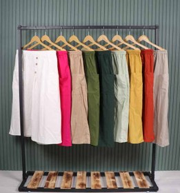 تصویر دامن لینن دوجیب# 7058 