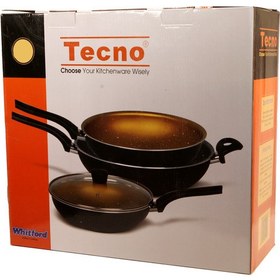 تصویر سرویس تابه وک 3 پارچه تکنو مدل بدون درب کد V5 ا Tecno kitchen and cooking utensils Tecno kitchen and cooking utensils