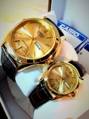 تصویر CASIO WATCH ست زنانه مردانه کاسیو ساخت ژاپن ** موتور EPSON ژاپن ** درب استیل ** دوتقویمه روز و ایام لاتین و فارسی 