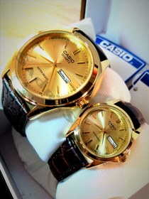 تصویر CASIO WATCH ست زنانه مردانه کاسیو ساخت ژاپن ** موتور EPSON ژاپن ** درب استیل ** دوتقویمه روز و ایام لاتین و فارسی 