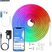 تصویر ریسه نئون فلکسی RGB موزیکال هوشمند ۱۲ ولت 