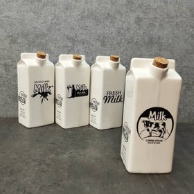 تصویر بطری شیر سرامیکی طرح پاکت جدید Ceramic milk bottle