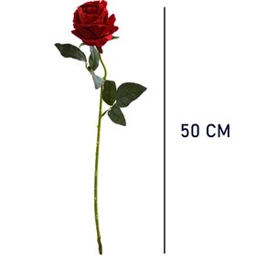 تصویر گل مصنوعی مدل شاخه گل رز کد 50Cm بسته 3 عددی 