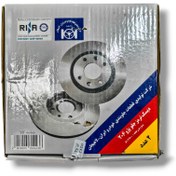 تصویر دیسک ترمز چرخ جلو شرکت تولیدی قطعات جلوبندی خودرو ایران لاهیجان مدل 001037 مناسب برای پژو ۲۰۶ تیپ ۲ بسته ۲ عددی 